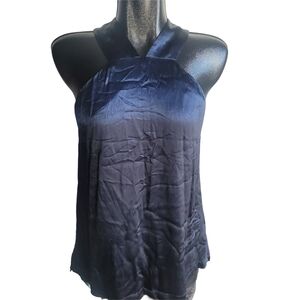 Banana Republic Navy Satin Halter Top S